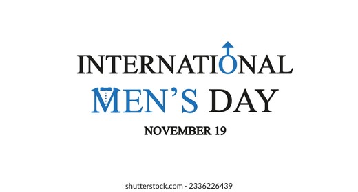 International Men's Day banner with creative text. Style holiday concept for card, posters, banners. Vector illustration. Men with bow tie. 