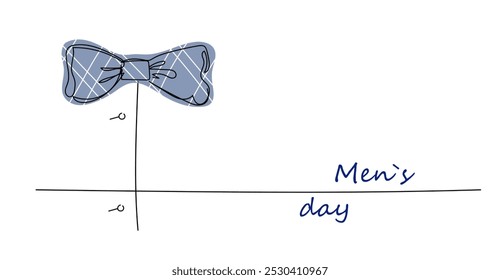 International men's day concept banner.  Vector hand drawn one continuous line drawing  sketch illustration for banner, poster, greeting card