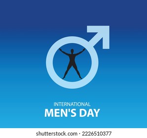 International men's day concept. Vector illustration. Illustration man and icon. For Poster, Banners, campaigns, and greeting card