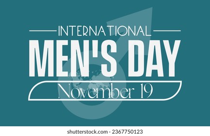 International Men's Day Concept with Wellness and Lifestyle observed on November 19. Vector template for background, banner, card, poster design.