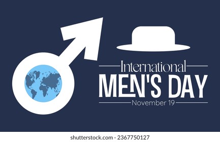 International Men's Day Concept with Wellness and Lifestyle observed on November 19. Vector template for background, banner, card, poster design.