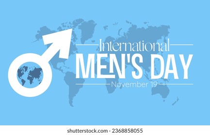 International Men's Day Concept with Wellness and Lifestyle observed on November 19. Vector template for background, banner, card, poster design.