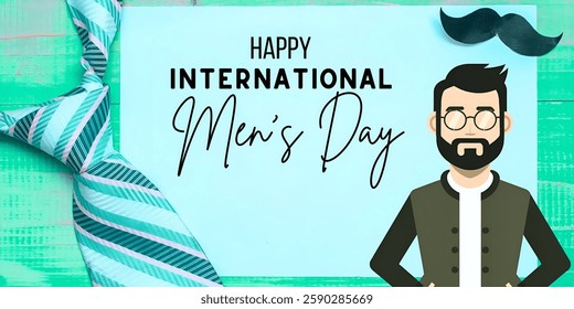 "INTERNATIONAL MEN's DAY" , CREATIVE BANNER illustration ,flat vector , useful for education ,celebrations and holidays.