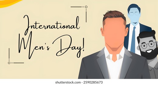 "INTERNATIONAL MEN's DAY" , CREATIVE BANNER illustration ,flat vector , useful for education ,celebrations and holidays.