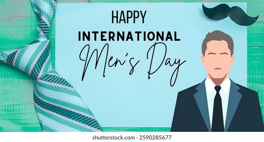 "INTERNATIONAL MEN's DAY" , CREATIVE BANNER illustration ,flat vector , useful for education ,celebrations and holidays.