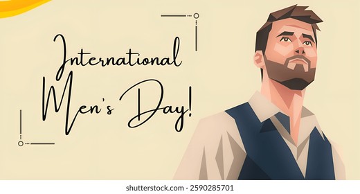 "INTERNATIONAL MEN's DAY" , CREATIVE BANNER illustration ,flat vector , useful for education ,celebrations and holidays.