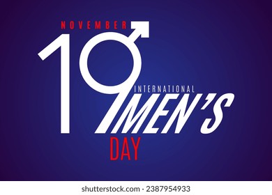  international men's day design for background, banner, poster, or sticker. International Men's Day banner. Men of different ethnicities together. Flat vector illustration.