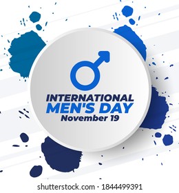 International Men's Day Design Vector. Сelebrate annual in November. Mars symbol. Gender symbol. Background, poster, greeting card, banner design. Vector EPS 10