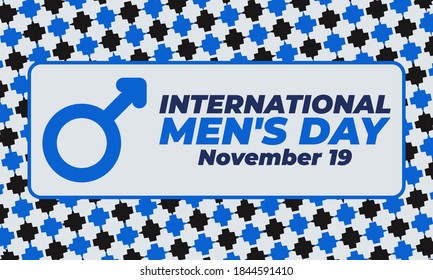 International Men's Day Design Vector. Сelebrate annual in November. Mars symbol. Gender symbol. Background, poster, greeting card, banner design. Vector EPS 10