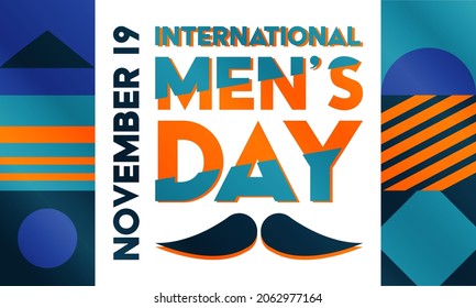 International Men's Day Design Vector. Сelebrate annual in November. Mars symbol. Gender symbol. Background, poster, greeting card, banner design. Vector EPS 10