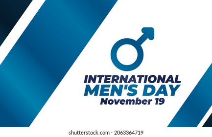 International Men's Day Design Vector. Сelebrate annual in November. Mars symbol. Gender symbol. Background, poster, greeting card, banner design. Vector EPS 10