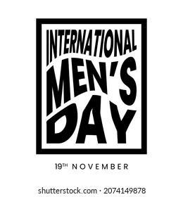International Men's Day Design Vector Illustration with wavy slices text on rectangle shape. Suitable for greeting cards, banners, and posters.