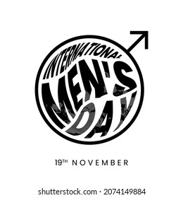 International Men's Day Design Vector Illustration with men symbol and abstract world map. Suitable for greeting cards, banners, and posters.