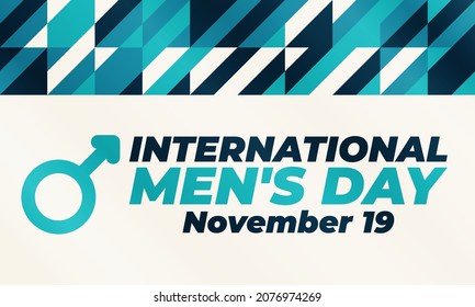 International Men's Day Design Vector. Сelebrate annual in November. Mars symbol. Gender symbol. Background, poster, greeting card, banner design. Vector EPS 10