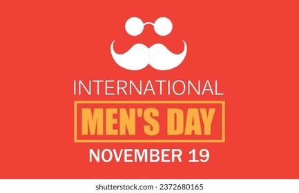 International Men's day design. Vector illustration on red background..eps