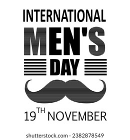 International Men's Day, Design, vector,creative, sticker, typography, poster, banner, national day, father, creative design illustration on white background..eps