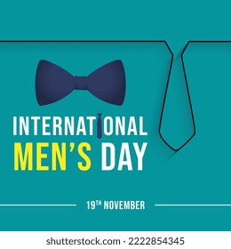 International Men's Day, Happy men's day, Design, vector, eps, editable, template, 19th november, creative, sticker, typography, poster, banner, tie, editable, icon, man day, blue, background,  gentle