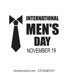 International Men's Day lettering Vector graphic design, black color illustration..eps