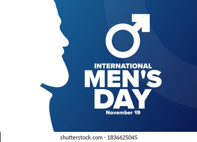 International Men's Day. November 19. Holiday concept. Template for background, banner, card, poster with text inscription. Vector EPS10 illustration