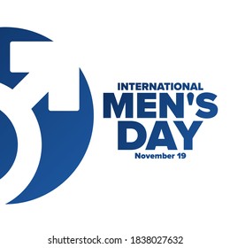 International Men's Day. November 19. Holiday concept. Template for background, banner, card, poster with text inscription. Vector EPS10 illustration