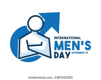 International Men's Day. November 19. Flat design vector. Poster, banner, card, background. Eps 10.