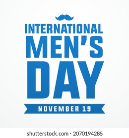 international men's day november 19th modern creative banner, sign, design concept, social media post, template, cover with mustache icon on an abstract background. 