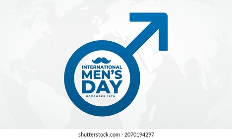 international men's day november 19th modern creative banner, sign, design concept, social media post, template, cover with mustache icon on an abstract background. 