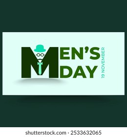 International Men's Day is observed on November 19th each year to celebrate and promote the well-being of men. Vector. Illustration.