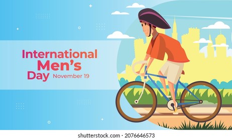 international mens day on November 19 business brochure flyer banner design horizontal template vector, cover presentation abstract, modern publication poster and flag-banner.