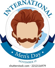 International mens day for poster or banner design illustration