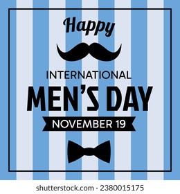 international men's day poster, flat style vector. design for poster, flyer, greeting card, banner, social media, web.