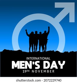 International men's day theme . Vector illustration. Illustration men's silhouette. Suitable for Poster, Banners, campaign and greeting card