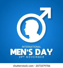 International men's day theme . Vector illustration. Illustration men's head silhouette. Suitable for Poster, Banners, campaign and greeting card.