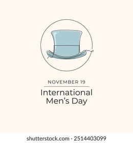 International Mens Day vector design template good for celebration usage. International Mens Day design. continuous line drawing. eps 10.