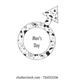 International Men's Day Vector. Lightweight flat logo consisting of many icons. Sign of the masculine. 