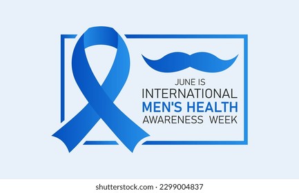 International men's health awareness week is celebrated every year around the world in the middle of june. Men's health week vector template for banner, greeting card, poster with background.