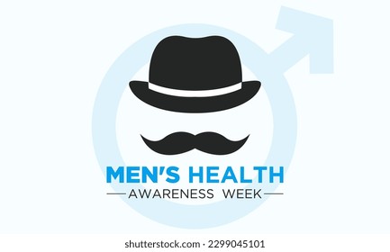 International men's health awareness week is celebrated every year around the world in the middle of june. Men's health week vector template for banner, greeting card, poster with background.