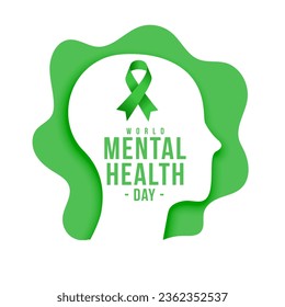 international mental health concept background with paper art human head vector