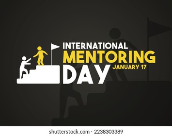 International mentoring day. January 17. Poster, banner, background. Eps 10.