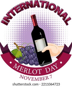 International merlot day poster design illustration