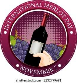 International merlot day poster design illustration