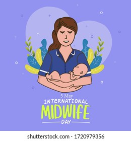 International Midwife Day. Midwife Cute Vector. 