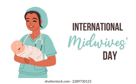 International Midwives day. 5 may. Vector typography for greeting cards, banners or print. Text design