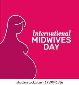 International midwives day greeting card with pregnant women illustration