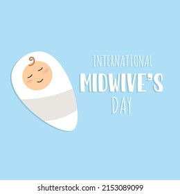 International midwives day greeting cards with baby. Vector illustration