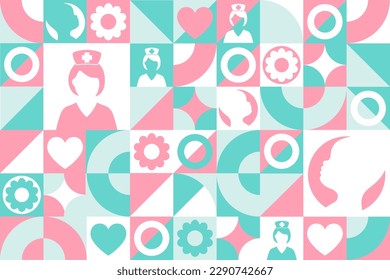 International Midwives Day. May 5. Seamless geometric pattern. Template for background, banner, card, poster. Vector EPS10 illustration