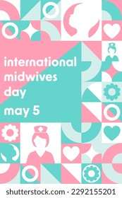 International Midwives Day. May 5. Holiday concept. Template for background, banner, card, poster with text inscription. Vector EPS10 illustration