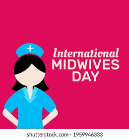 International Midwives day on may 5 and pink background. Vector Illustration