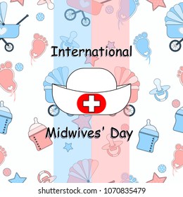 International Midwives' Day - postcard, poster or banner. Vector illustration.