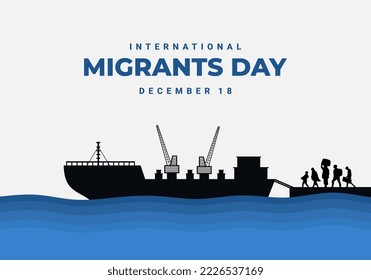 International migrants day background celebrated on december 18.